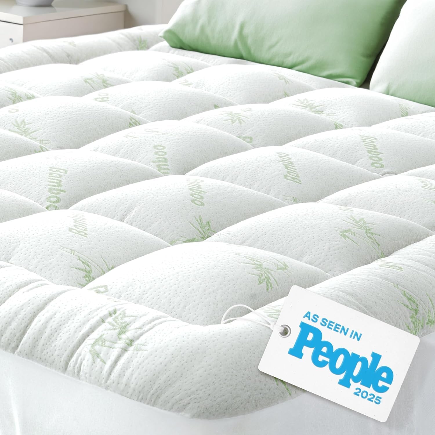 Mattress Topper Cloud-Like Comfort - Ultra-Soft, Breathable, and Cooling Bamboo Viscose Protection - 135x190cm, Deep Fit-image-20