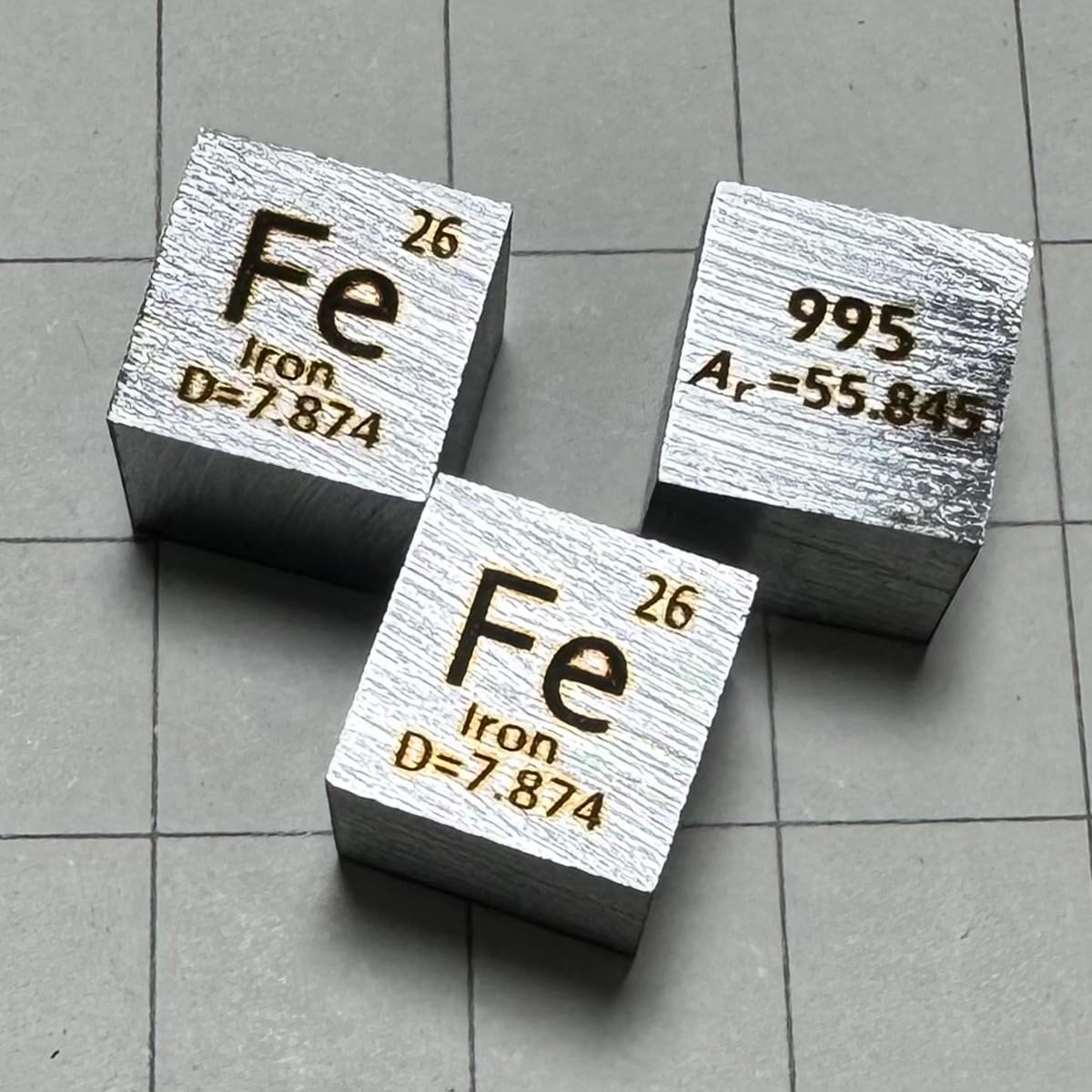 1 Piece 10mm Pure Ferrum lron Metal Cube, 99.99% High Purity Carved Fe, for Periodic Table Element Specimens Collection Hobby, Classroom Demo, Science Fair and Lab Experiments Project