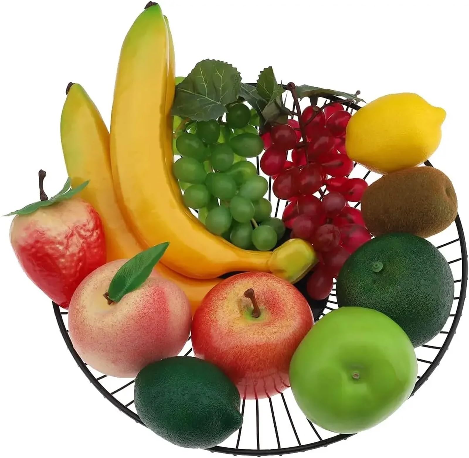 MZSKLW Fake Fruit Artificial Realistic Fruits 10/11/13/18pcs Set Banana Lemon Grape Watermelon Strawberries Orange Faux Lifelike Combination(Color 5)