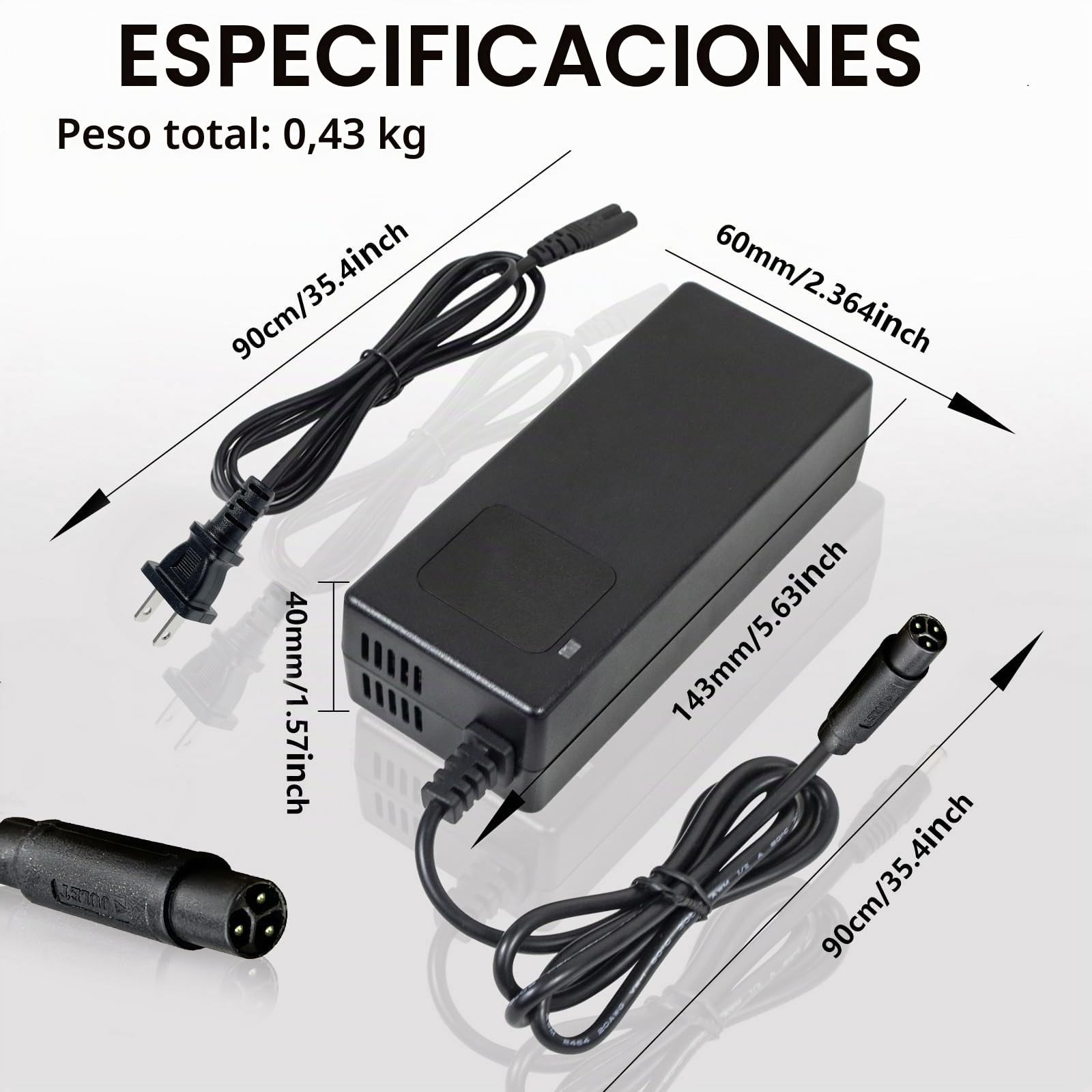 Cargador 54.6V 2A para patinetes eléctricos G2 Master, G3 Pro, A1, compatible con baterías de litio 48V.