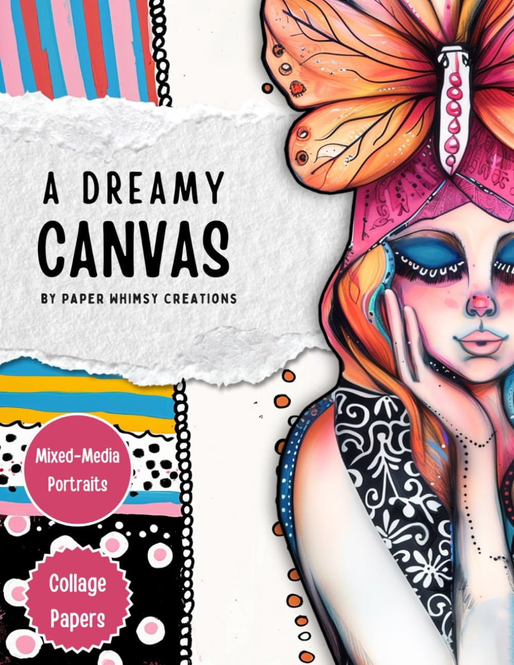 A Dreamy Canvas: Whimsical Portraits and Collage Papers for Creative Projects