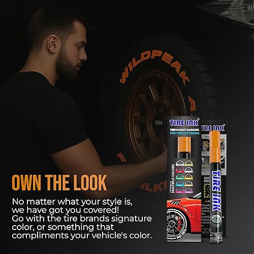 Miniatura 42 de Bolígrafo de pintura de neumáticos de color morado, bolígrafos de pintura permanente impermeables para letras de rueda de automóvil, seguro