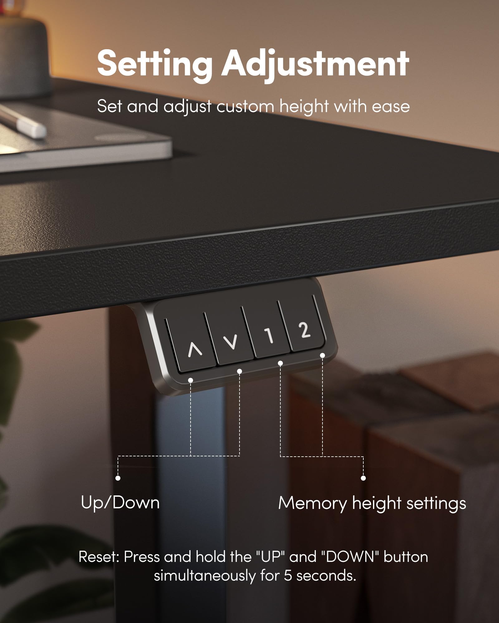 FEZIBO 48 x 24 Inchs Electric Standing Desk, Height Adjustable, Sit Stand Up, Computer Office Desk with Splice Board, Black Frame/Black Top