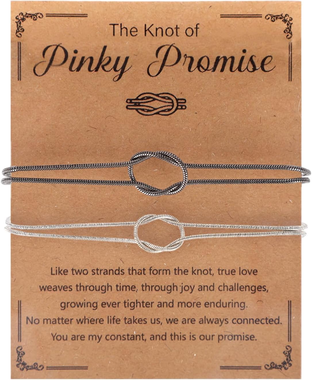 Matching Bracelets for Couples, Love Knot Bracelets Pinky Promise Relationship Jewelry for Him Her Women Men Friendship Anniversary Christmas Birthday Jewelry Gifts