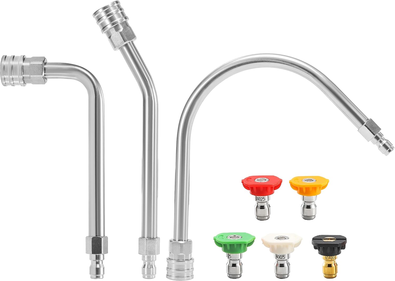 Pressure Washer Extension Wand-30°, 90°, 120° Gutter Cleaner Attachment, High Pressure Washer Spray Gun Replacement, Locking Hose & Safety Trigger,