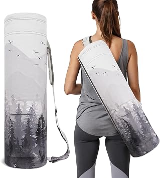 Yoga Mat Bag Full-Zipper Yoga Mat Carrier with Extra Wide Adjustable Strap 2 Multi-Functional Storage Cargo Pocket Stylish & Functional Yoga Bag Pilates Bag for Women & Men