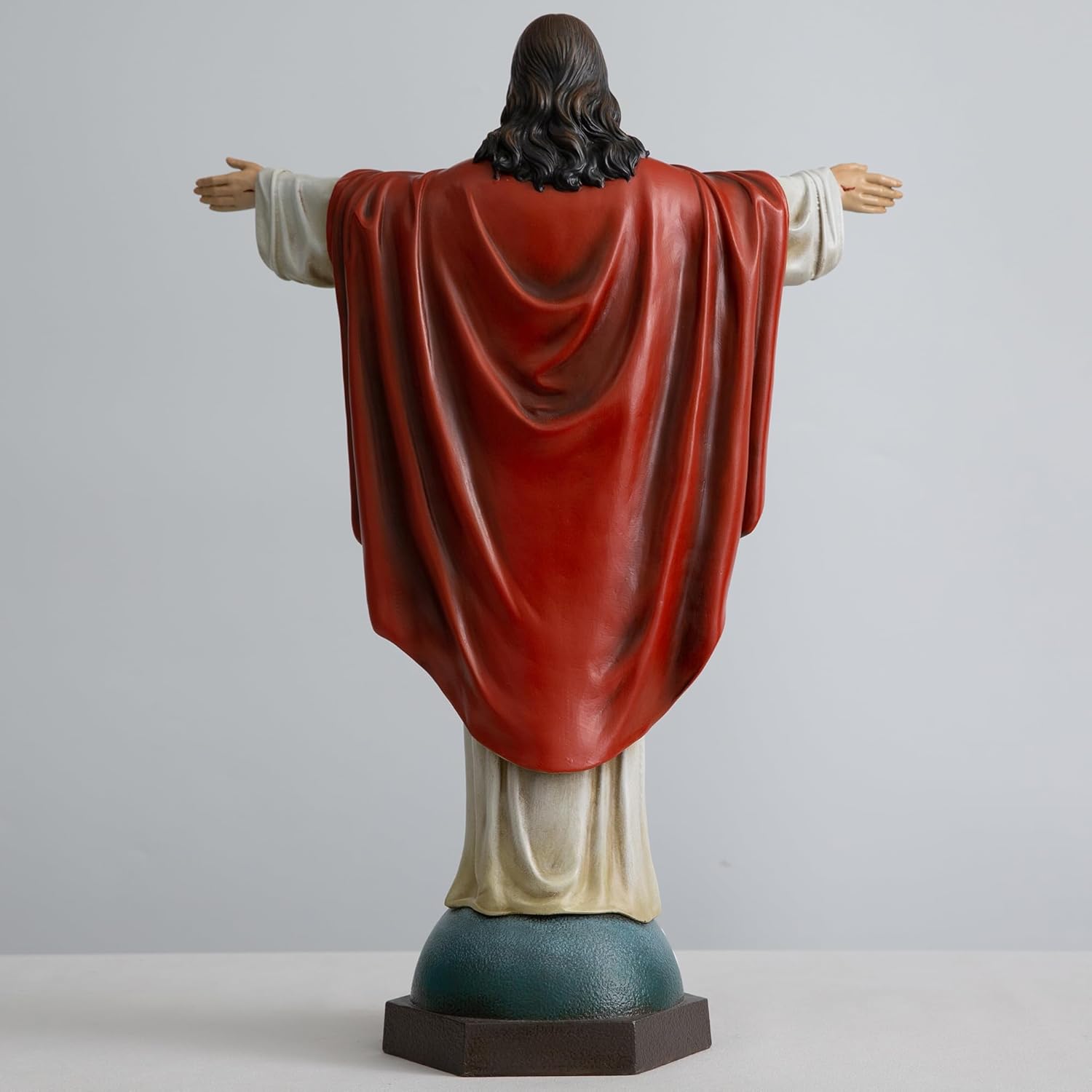 Jesus Christ Statue, 22.5 Inch Jesus Statue Outdoor Catholic Home Decor, Hand Painted Sacred Heart Religious Garden Sculpture for Yard Patio Lawn Hallway Decor