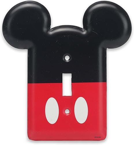 Disney Mickey Mouse - Placa de metal para interruptor de luz, decoración de placa de interruptor de Mickey Mouse para dormitorio de niños, sala de