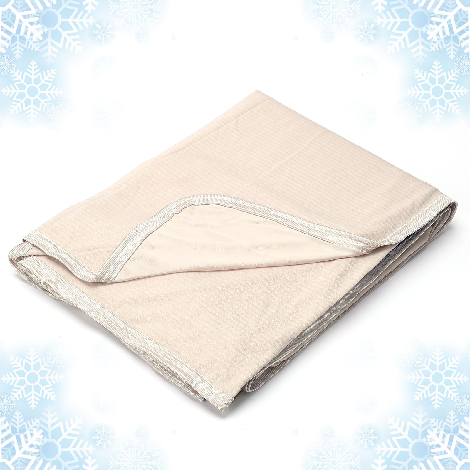 Ailemei Direct Cooling Throw Blanket for Hot Sleepers,Shadow Stripe Beige,50"x60"