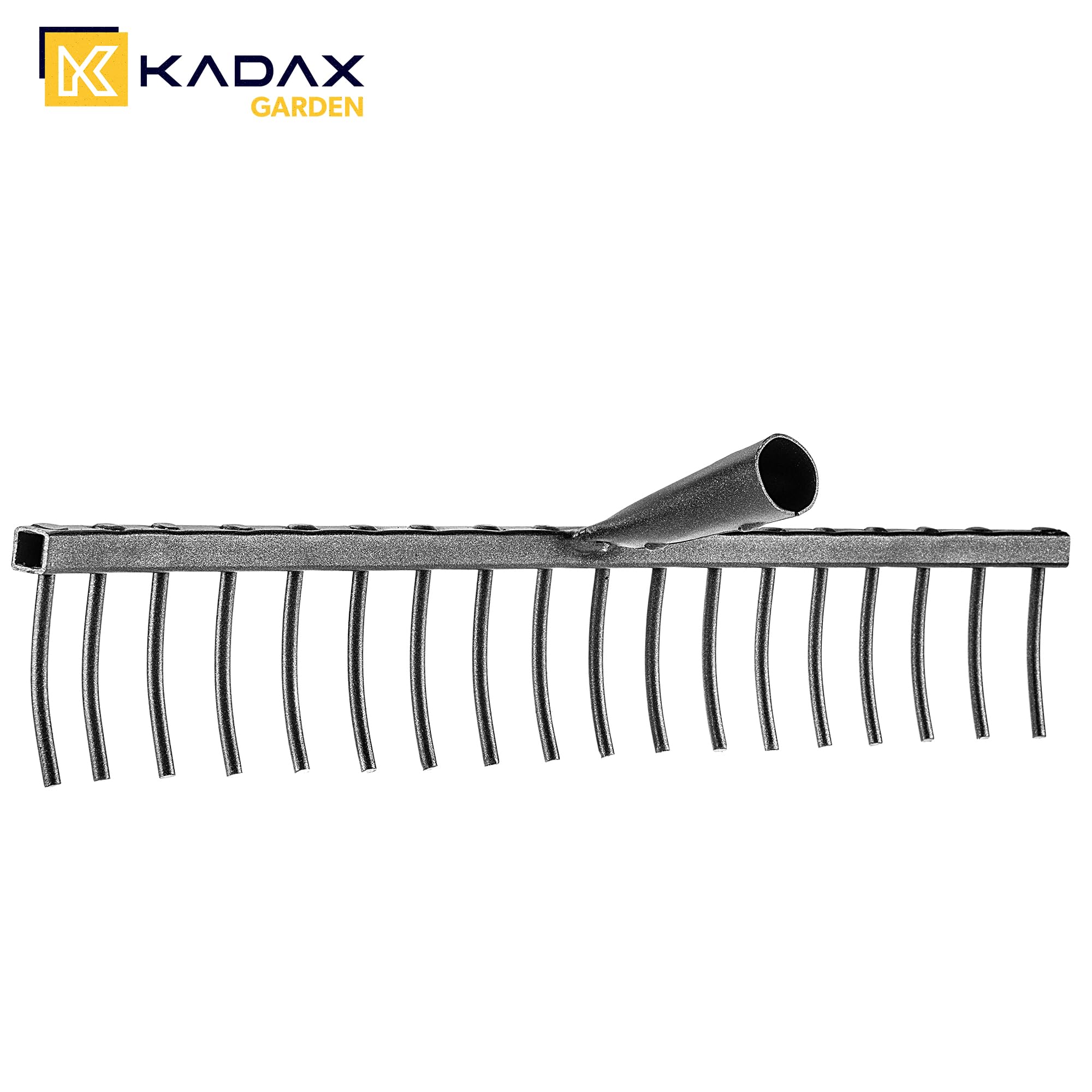Rastrello Da Giardino In Acciaio KADAX Senza Manico – 18 Denti Rettangolari (48x7,5 Cm) – Robusto E Leggero