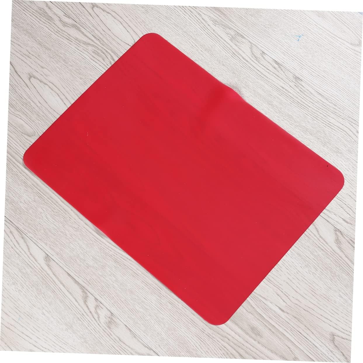 SOLUSTRE Waterproof Heat Resistant Silicone Cup and Bowl Mat Non-Slip Table Protector for Kitchen and Dining 1-Piece Red Pad