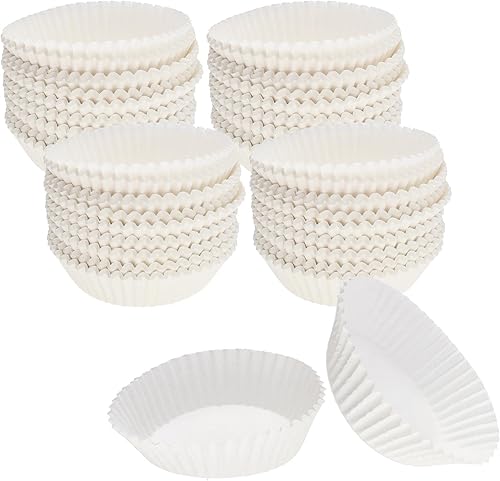 CybrTrayd Papel Glassine No.601 Aprox. 1,000 Piezas - Base de 1-34", Vasos de Dulces de Pared de 58", Blanco