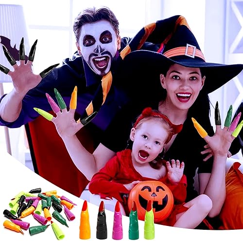 Miniatura 2 de 30 dedos de bruja falsos de plástico, coloridos para niños, para leer Halloween, dedos de bruja para fiesta, cosplay, accesorio de disfraz de 5