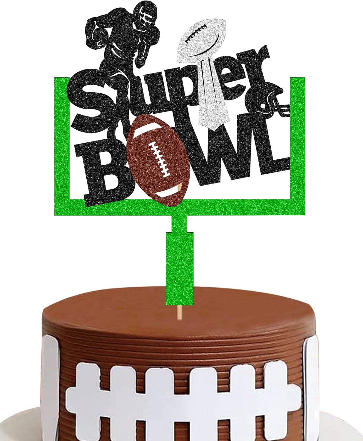 Glitter American Football Cake Toppers Rugby Ball Cake