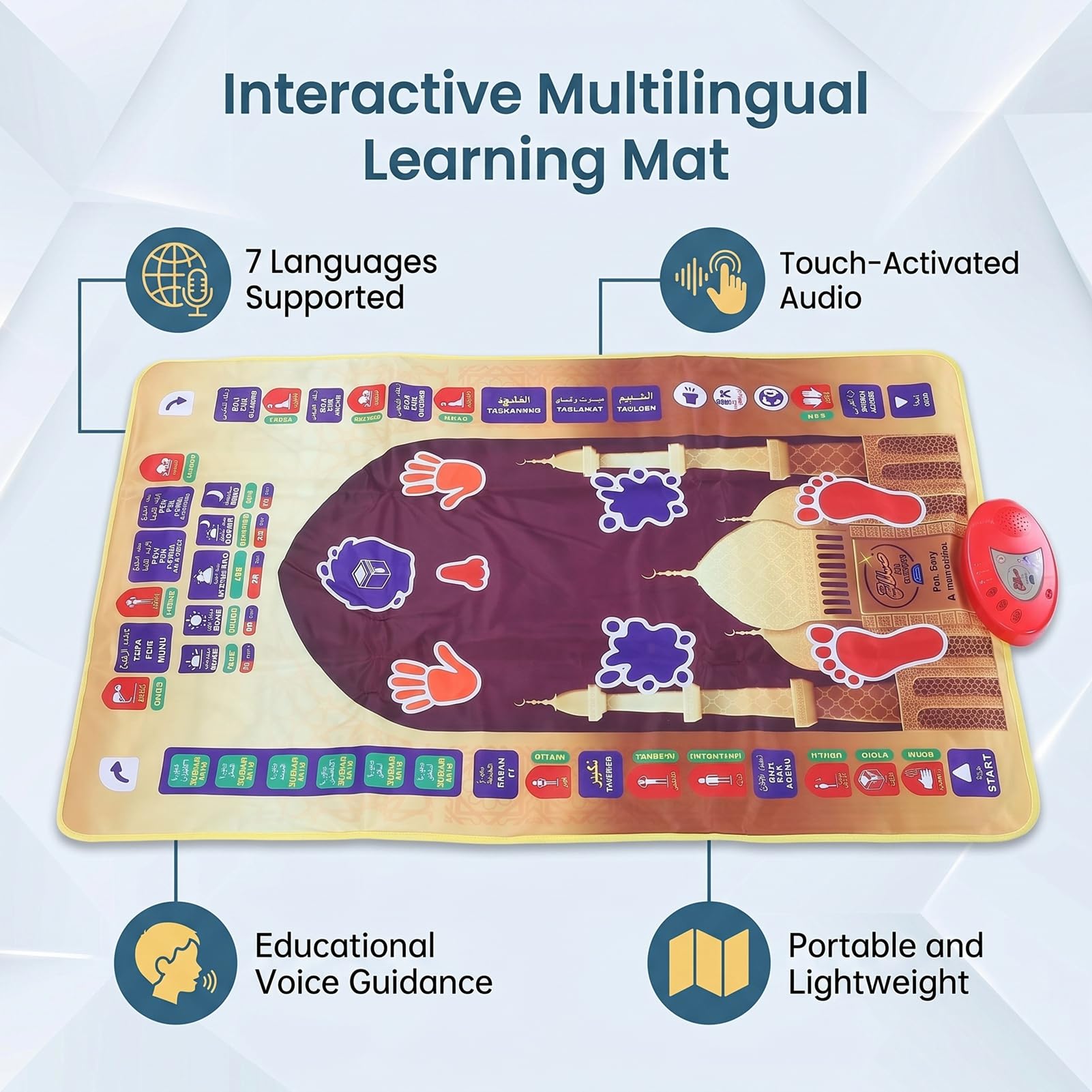 CHICIRIS Tappeto Interattivo Bilingue per Apprendimento, Tappeto