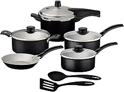 Jogo de Panelas Tramontina Turim em Alumínio com Revestimento Interno e Externo em Antiaderente Starflon Max Preto 7 Peças