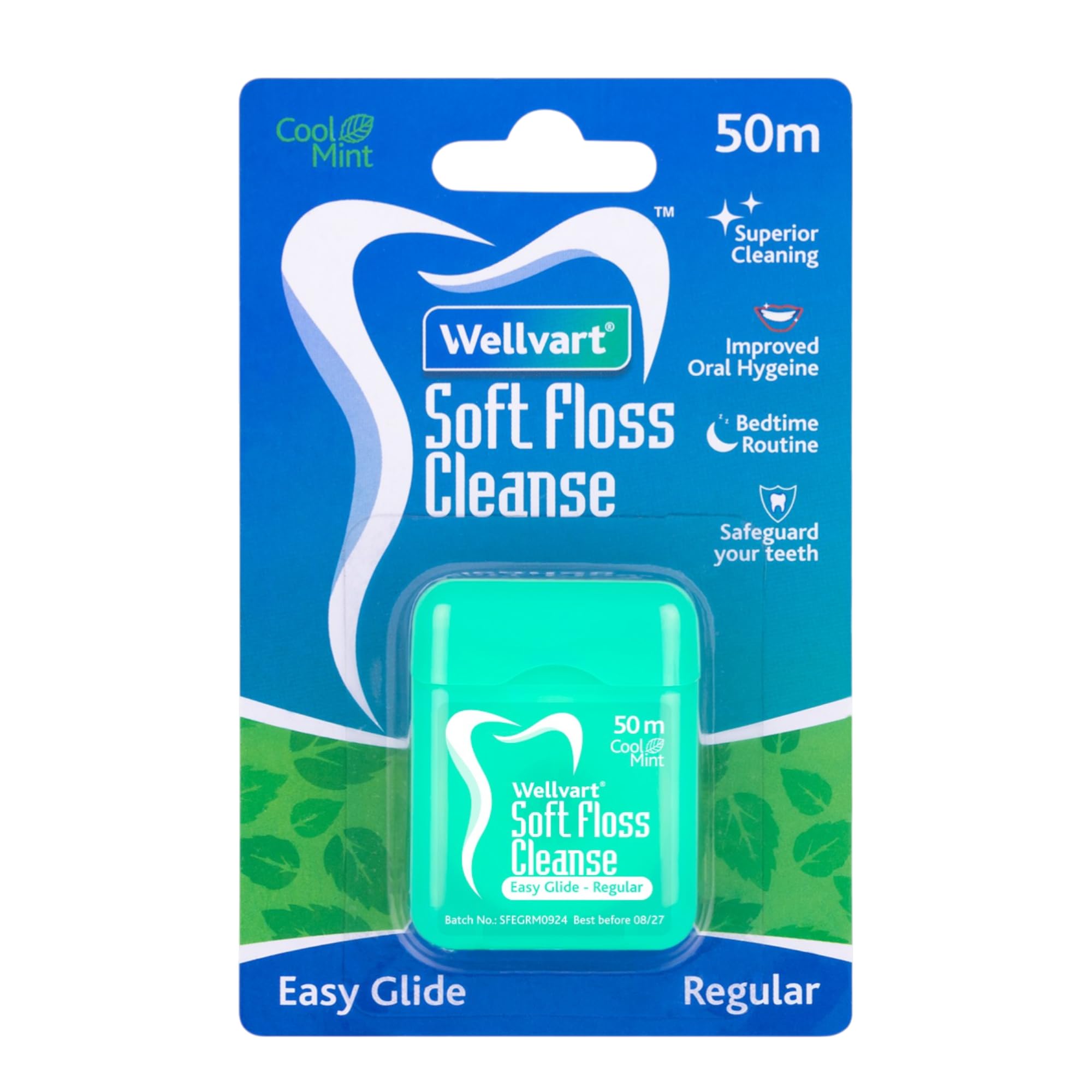 Soft Floss Cleanse Cool Mint Dental Floss 50 meter | Daily Oral Care Floss for Interdental Cleaning | Helps Remove Food Particles & Plaque | Fresh Breath & Help to Improved Oral Hygiene. (Pack of 1)-picture-32