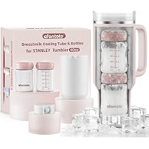 Breast Milk Cooler Compatible with Stanley Cup 40oz, Portable Breastmilk Cooler Fit 40oz Stanley Tumbler for 12H+ Safe Storage, Privacy-Protecting Breastmilk Chiller with 2pcs Milk Storage Bottle