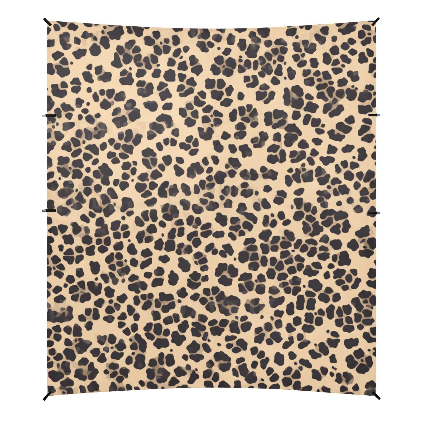 Leopard Print Pattern Background Seamless Repeating Beach Tent UPF50+ Waterproof Shade Sun Shelter with Sandbags and Shovel for Backyard, Grassland, Park