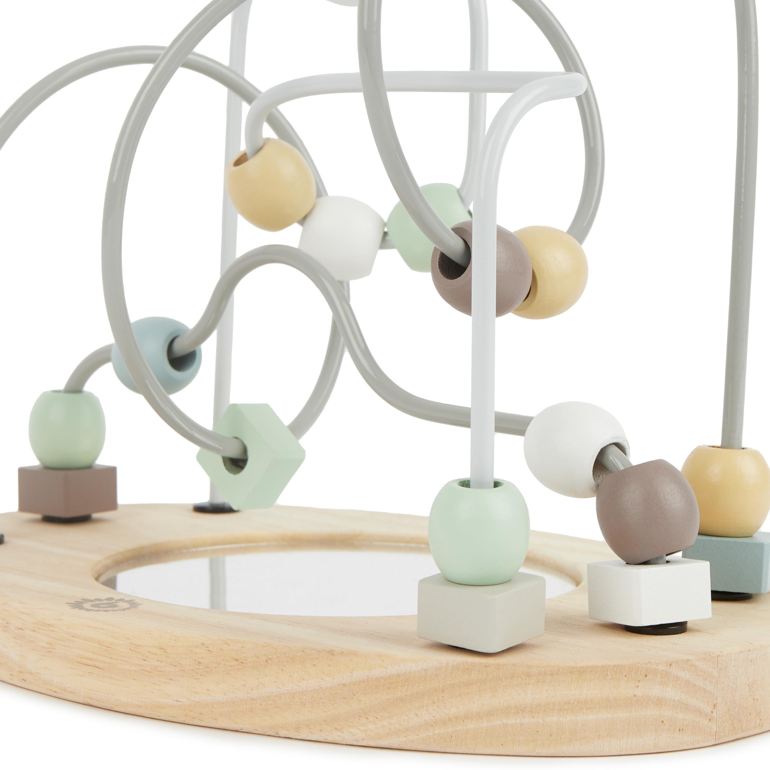 Bieco Labyrinthe À Perles avec Miroir | Jouet de Développement | Jeu d'Eveil en Bois | Panneau d'Activité Bébé | Jeux en Bois pour Bébés 1 An