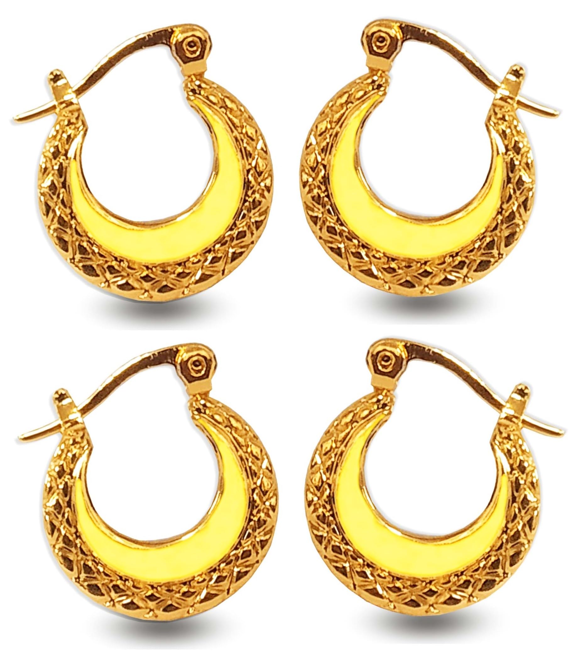 (Pack Of 2) JAE0078-02 Round Shaped Clip On Metal Punk Barbell Press Screw Pierced Nattiyan Earring Linning Hip Hop Design Stud Chand Bali/Hoop For Men's & Boy's-image-16