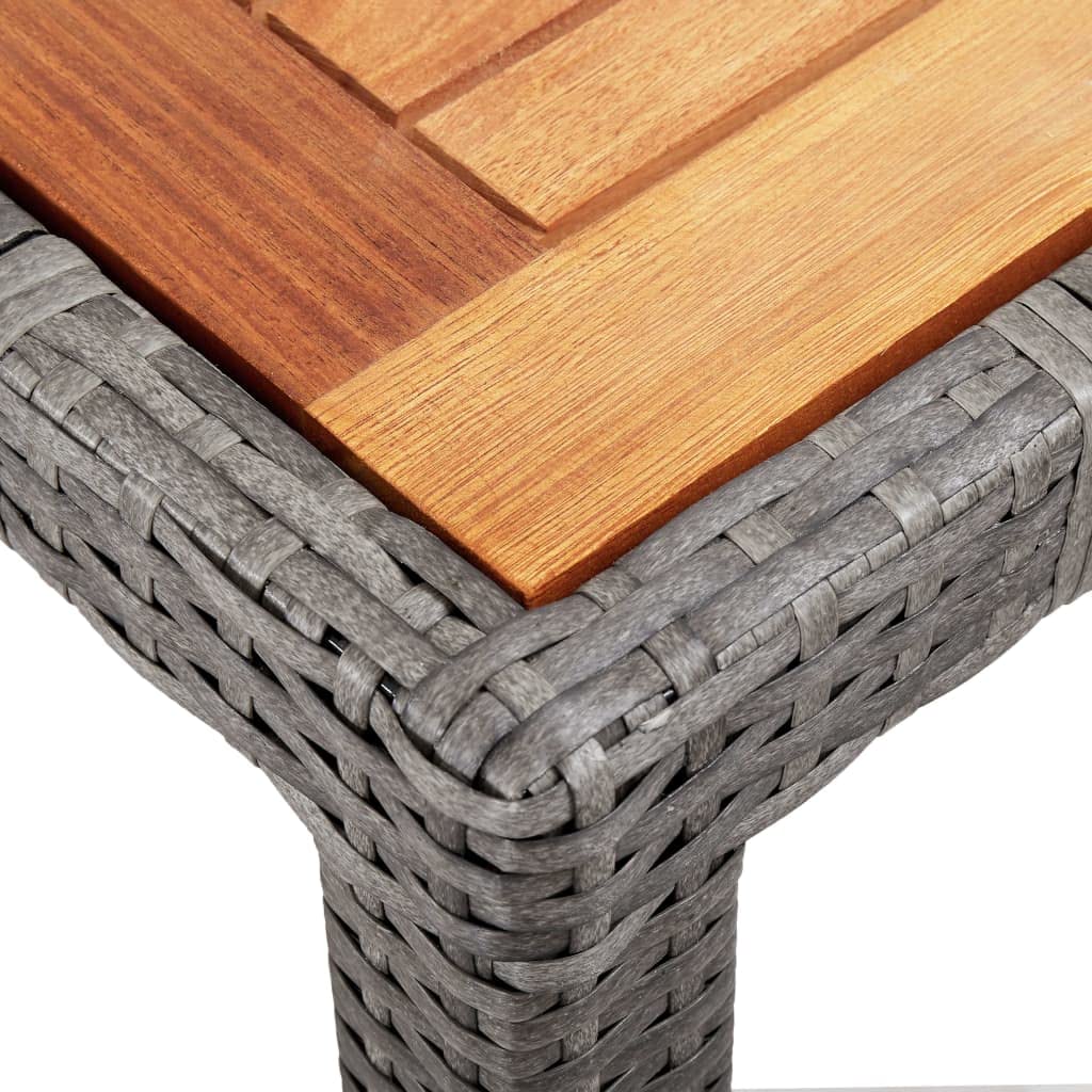vidaXL Gartenmöbel 9-TLG. mit Auflagen Gartengarnitur Gartenset Sitzgruppe Sitzgarnitur Gartentisch Esstisch Tisch Stühle Poly Rattan Grau