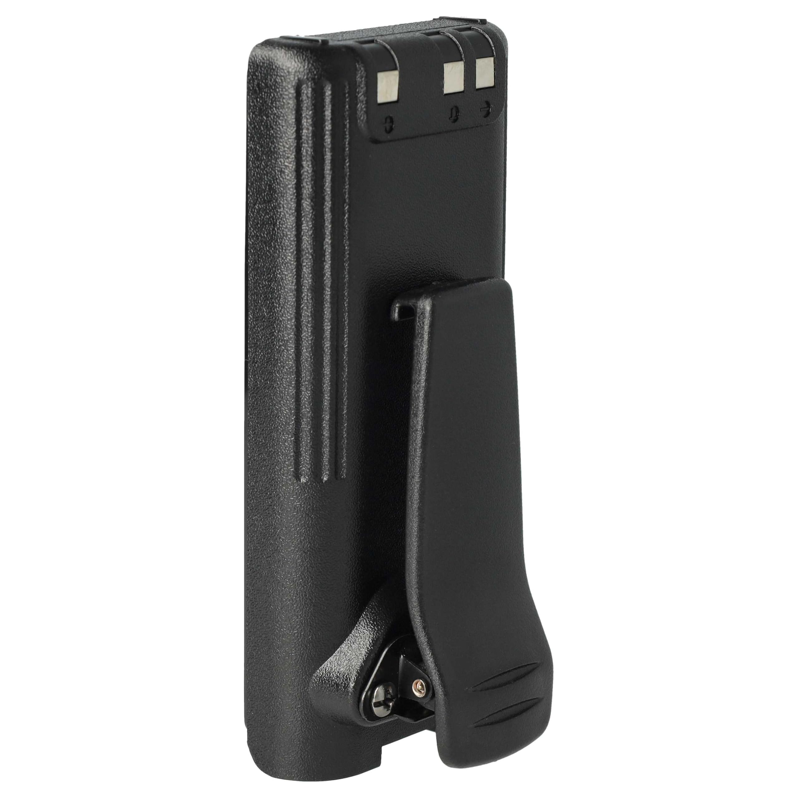 vhbw 2 x akumulator zamienny do Icom BP-222N, BP-222, BP-211N, BP-211 do krótkofalówki, Walkie Talkie (2000 mAh, 7,4 V, litowo-jonowy) + klips do paska