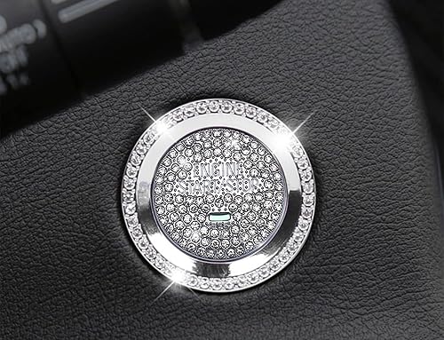 Emblema brillante para el botón del interruptor de arranque del motor, accesorio de botón de arranque del motor con un solo clic compatible con 1