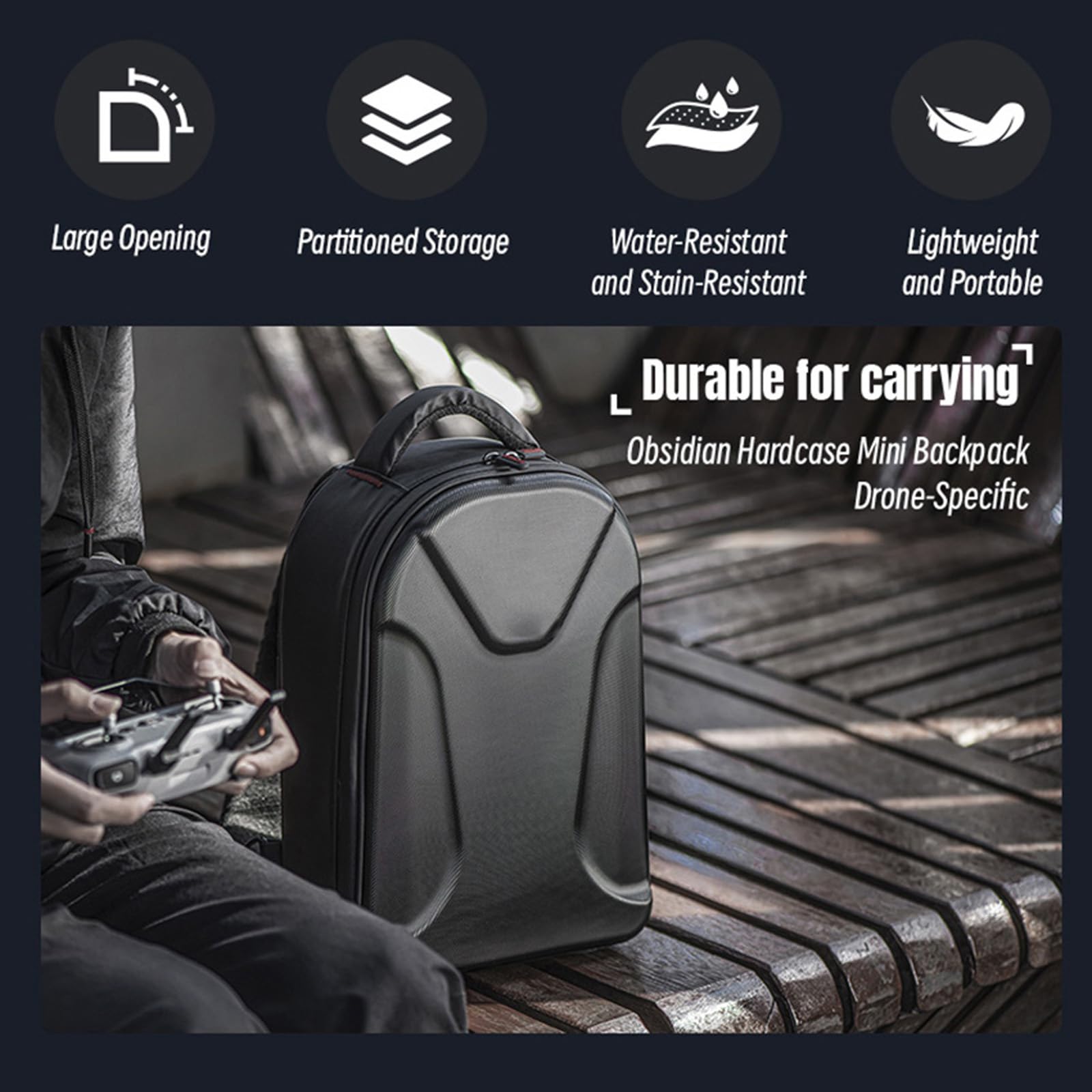 Mini 5 Pro Etui, Wodoodporna torba na ramię do przenoszenia, przenośna torba do przechowywania odporna na ciśnienie, etui na drona z serii DJI Mini, kontroler RC 2 i akcesoria