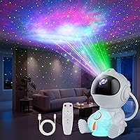 Proyector Estrellas, LED Proyector Astronauta, con 8 Modos de Efecto Niebla, 5 Ajustes de Brillo y Velocidad, 2 Patrones...