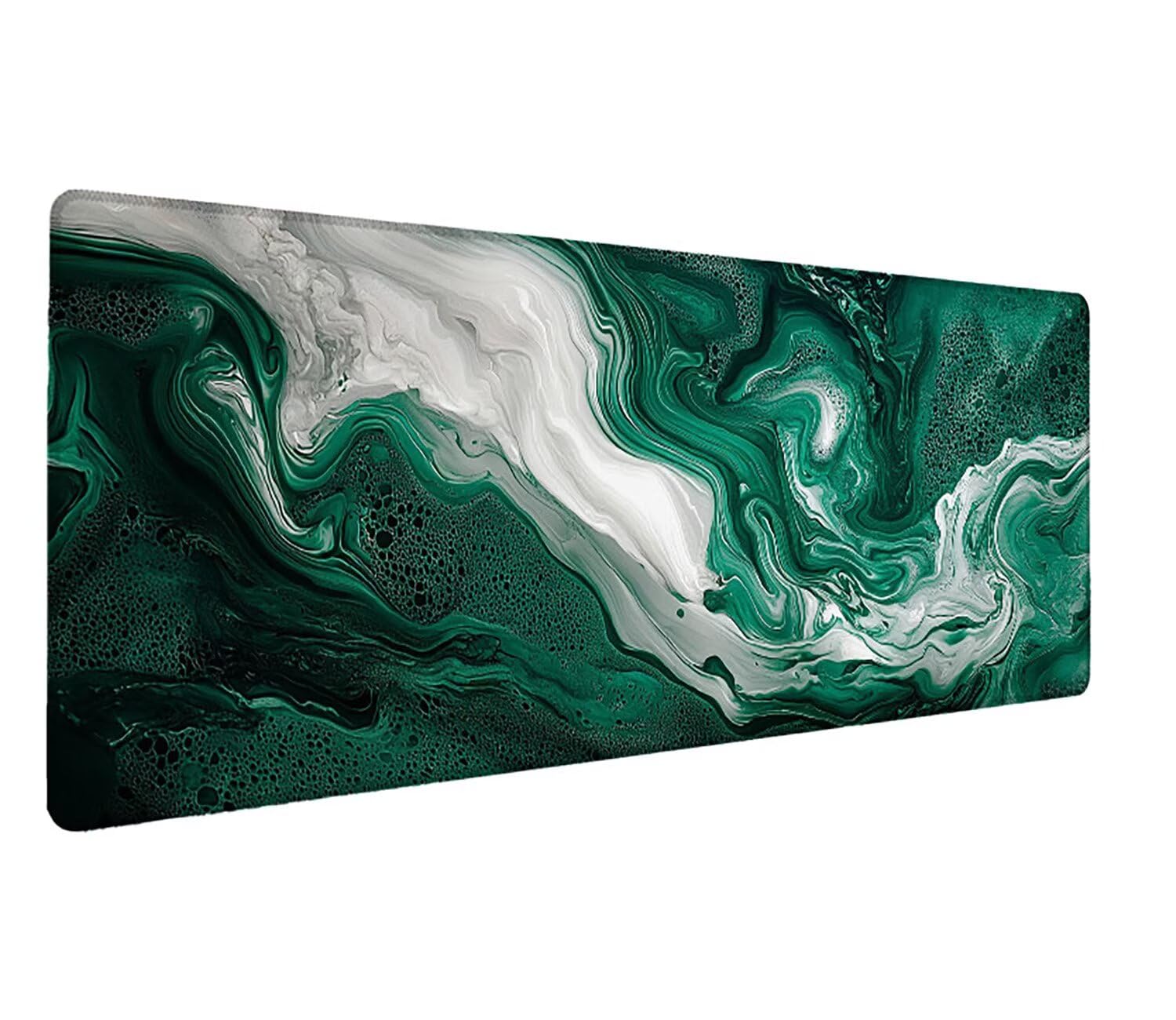 Podkładka pod mysz do gier XXL zielony marmurowy wzór, mata na biurko XXL - 1400 x 600 x 3 mm - pod ręką biurko, podkładka pod mysz dla graczy antypoślizgowa gumowa podkładka zszyte krawędzie, dla
