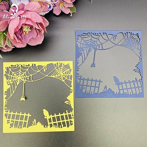 Miniatura 4 de Alinacutle Marco cuadrado de telaraña, 1PK, corte de metal, plantilla de tarjeta hecha a mano, troquelado de papel para álbumes de recortes, álbum