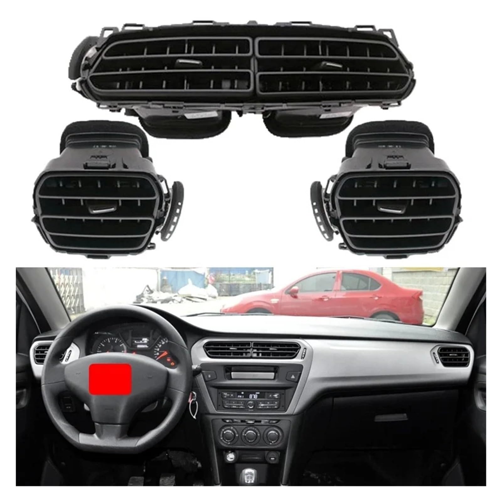 ZHOUKAIDM Air Conditioning Vent Car Air Condition Air Vent Outlet Panel Grill Fit for Peugeot 301 Fit for Citroen C3 Elysee 96764765ZD Durable