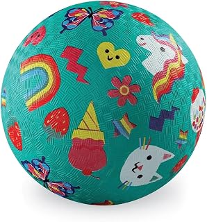 Crocodile Creek Playground Ball - Durable Rubber Ball for Kids Ages 3 and Up - Bouncy Inflatable Ball for Kickball, Indoor Games, and Outdoor Sports - PVC-Free