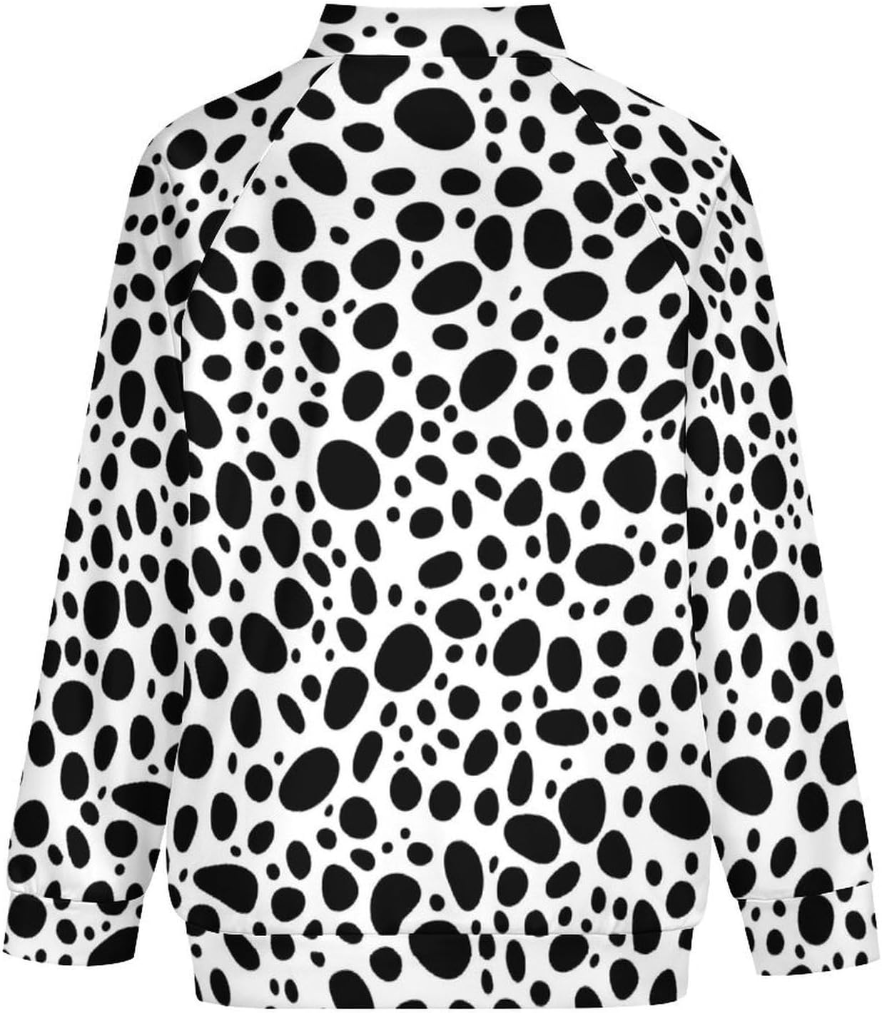 Cow Dalmatian Dog Printed Men's Zip Up Sweatshirt Casual Sweater Jackets Long Sleeve Tops Lightweight Coat
