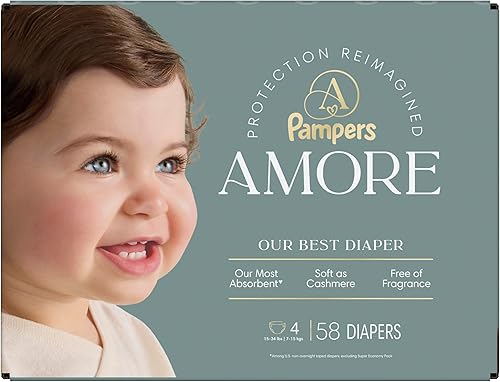 Miniatura 16 de Pampers Amore, talla 4 (15-34 libras), 58 unidades, nuestro mejor pañal