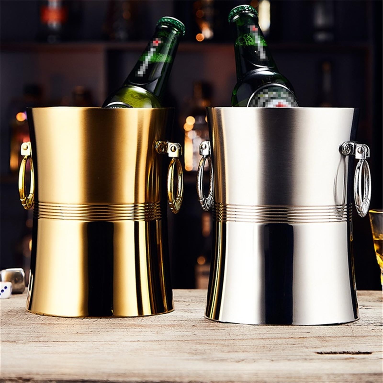 Secchiello per Ghiaccio colorato, Bar KTV, Speciale Creativo, Birra e Vino, Champagne, Acciaio Inossidabile, Adatto per Bar di Famiglia, Champagne do