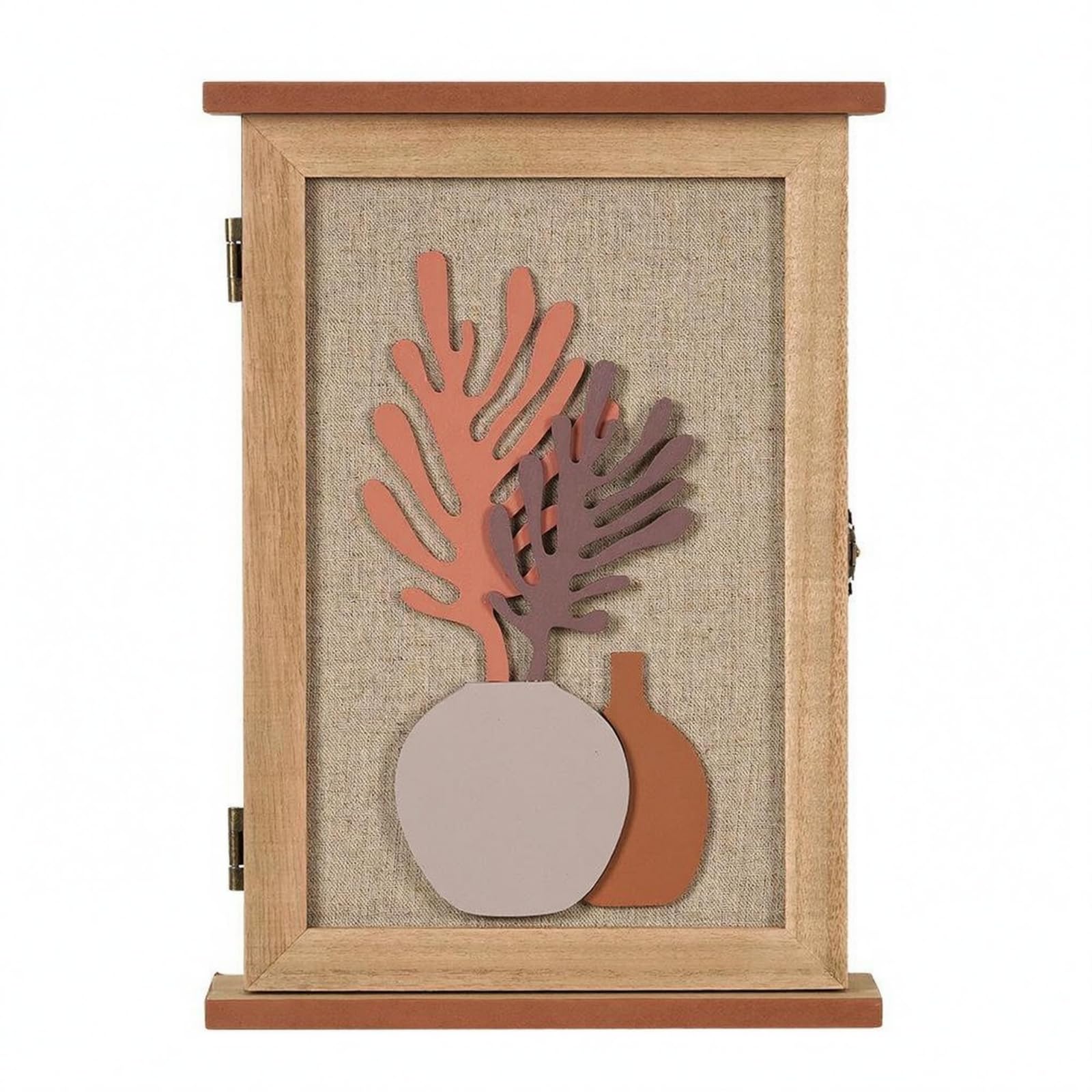 Front Opening Door Wooden Key Cabinet Rectangular Key Organizer Cabinet Entryway Household Storage Decorative, Wooden Bottle-image-39