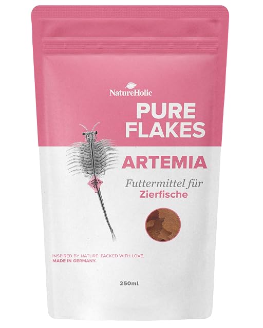 NatureHolic Pure Flakes - Artemia - Alta aceptación - Más del 50% de Artemia - No enturbia el agua