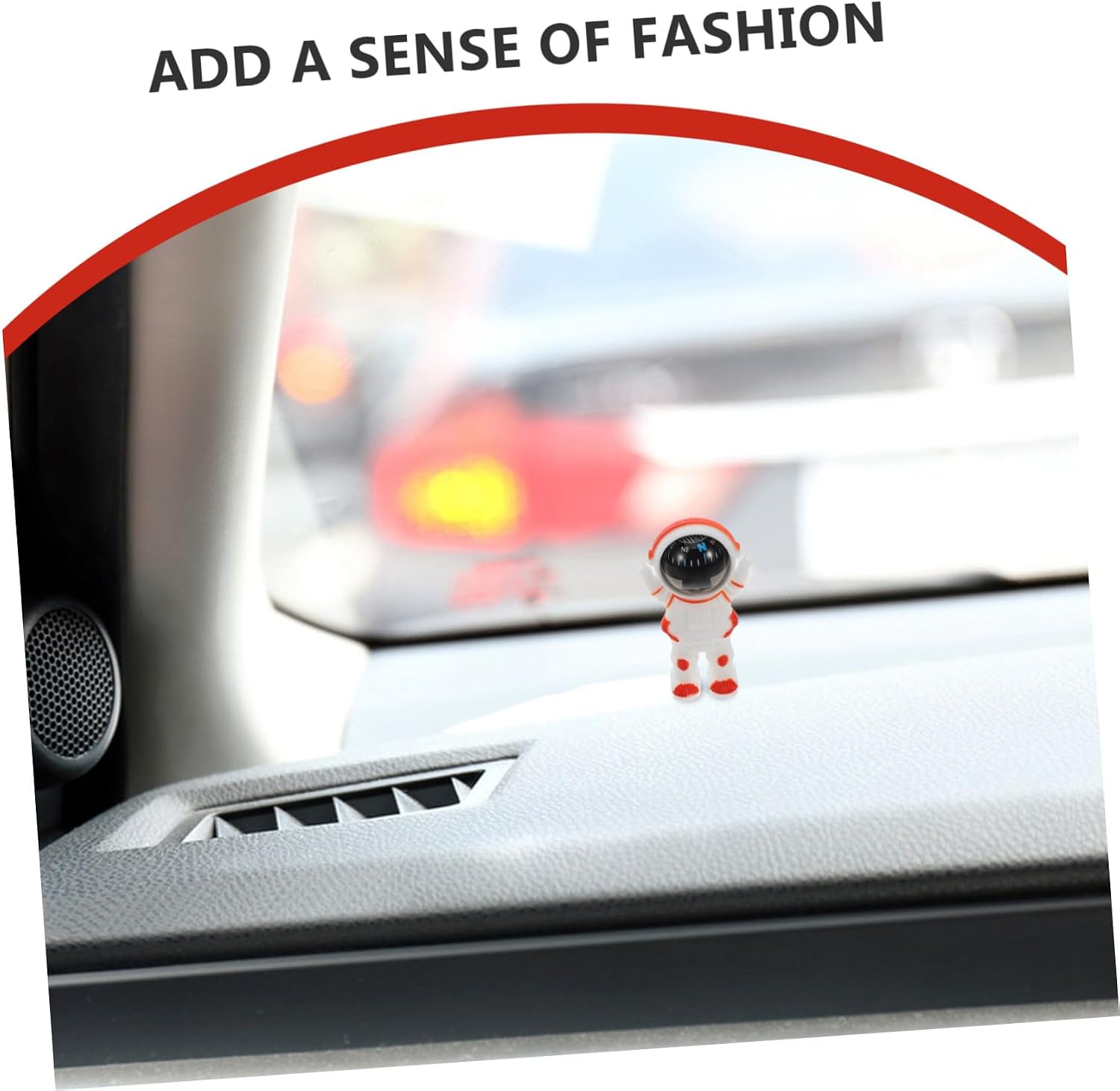 Astronaut Car Compass Dashboard Decor Portable Mini Vehicle Guide Compass Orange Plastic Astronaut Shape Auto Navigation Tool for Car Interior