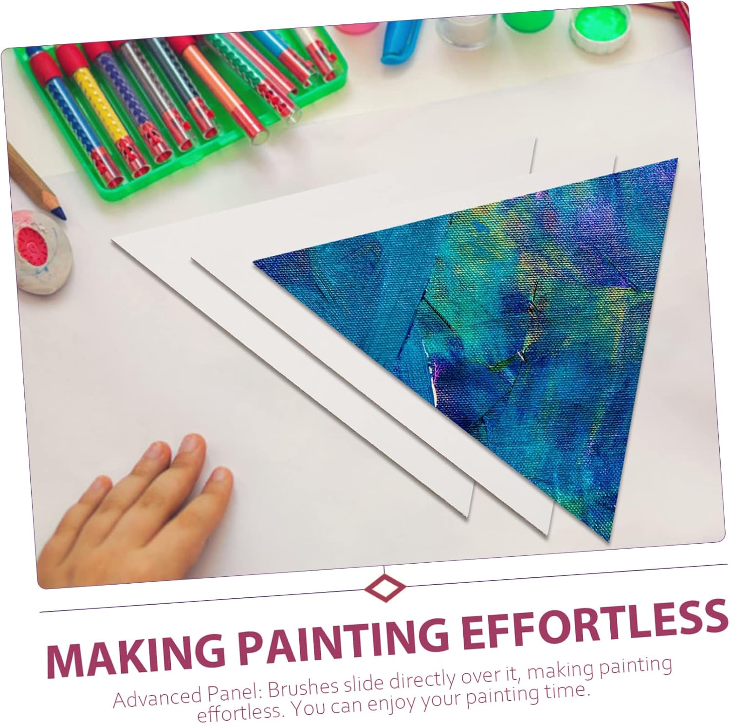 5pcs Blank Canvas Panels for Oil Painting Drawing and Boys and Girls Art Triangle Shape Painting Boards for Artists and Students