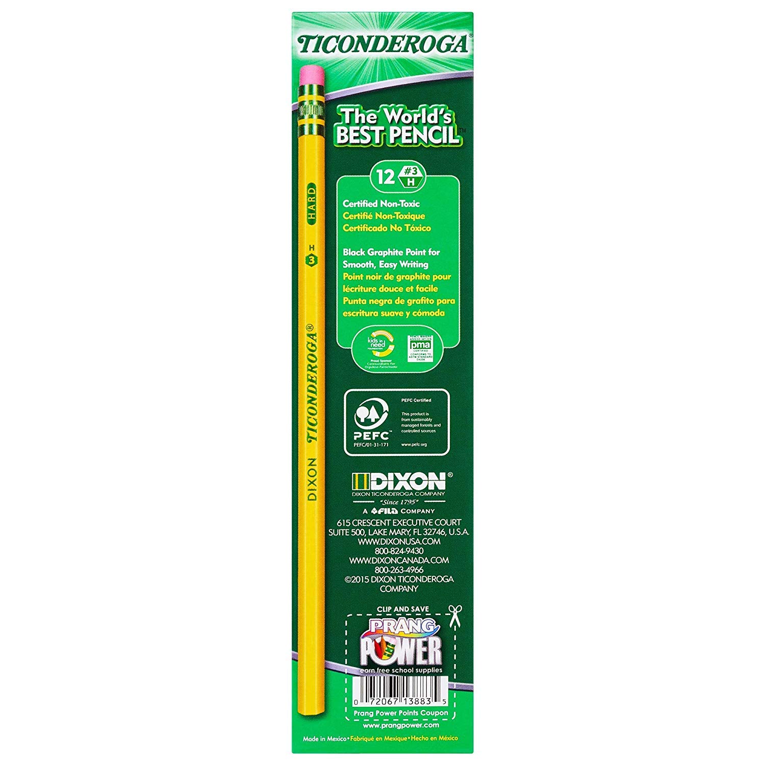 Ticonderoga Bleistifte, Holzgehäuse #3 HB hart/fein (4)