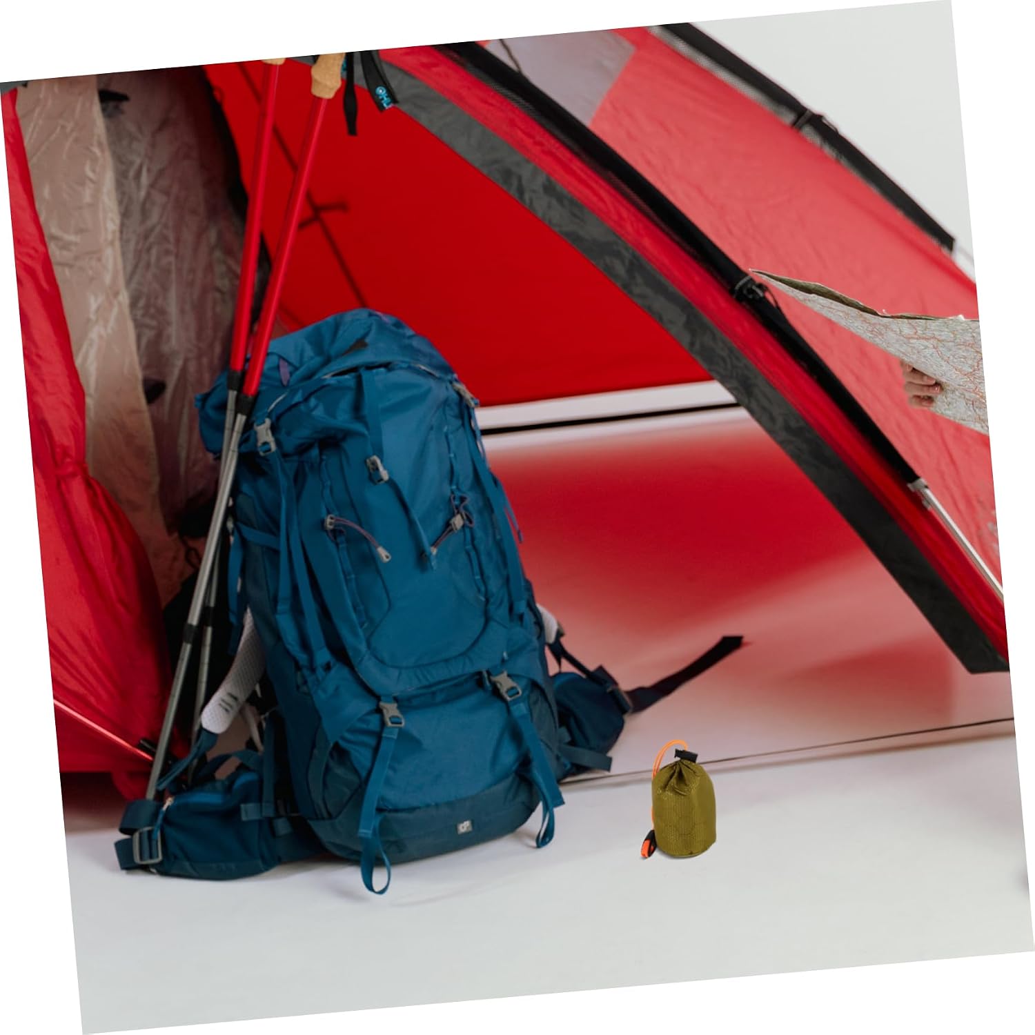 ibasenice Small Stuff Sack Lightweight Mesh Drawstring Storage Bag for Travel Hiking Camping and Emergency Sleep