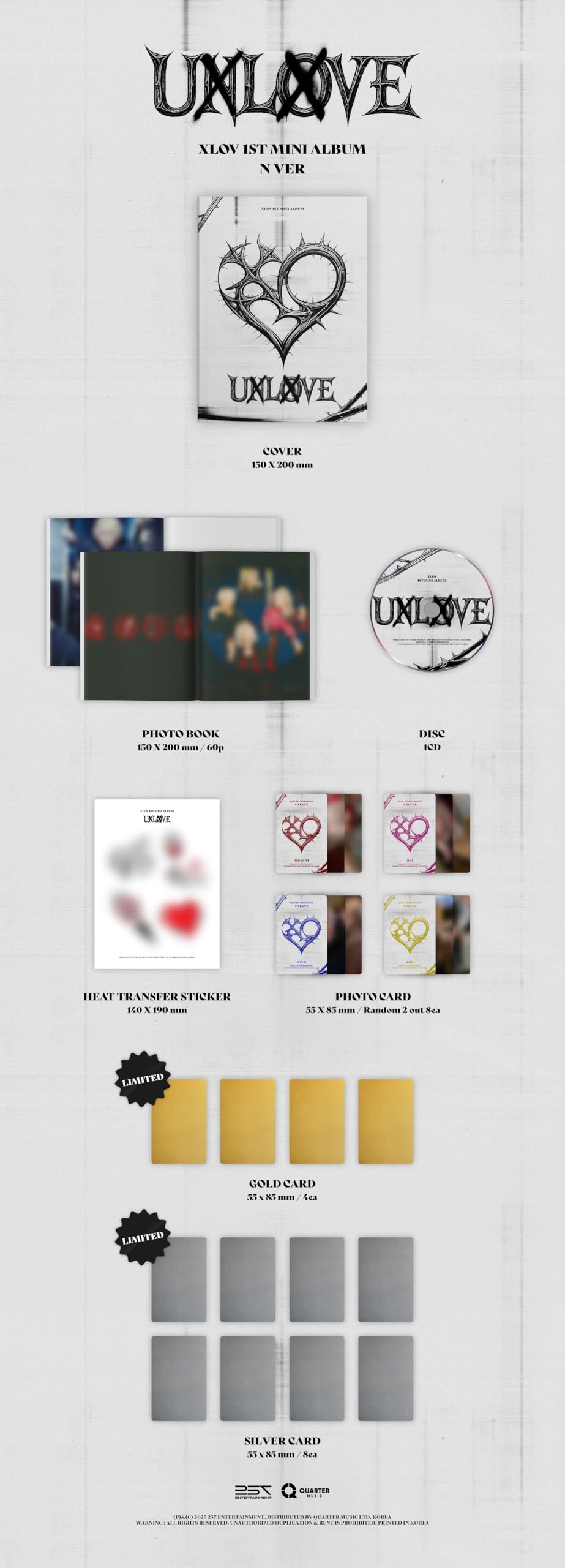 XLOV UXLXE Album [N ver. + O ver. 2 Full Set Album (STANDARD Ver.)]+Pre Order Benefits+BolsVos Exclusive Idol-Inspired Digital Merches