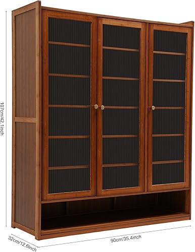 Miniatura 2 de 8 Tiers Bamboo Shoe Cabinet Shoe Storage Cabinet with Doors and Removable Tiers, Freestanding Shoe Rack Organizer for Hallway Living Room Balcony,
