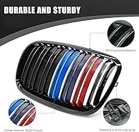 Vista 8 de KVR Parrilla Color Negro Brillante Compatible con 2007-2014 X5 E70 X6 E71 Rejilla Delantera ABS (láminas individuales)