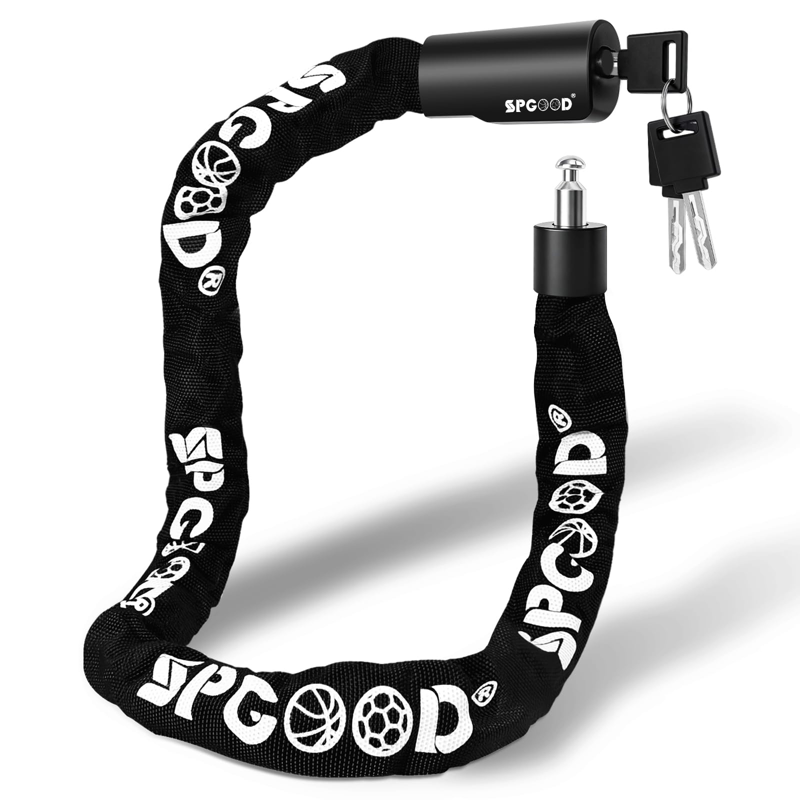 Bike Lock with 3 Keys - 90 cm with 6 mm Steel Chain, Anti-Theft High Security Bicycle Chain Lock with Waterproof Cover for Bicycle, E-Bike, MTB, Motorcycle