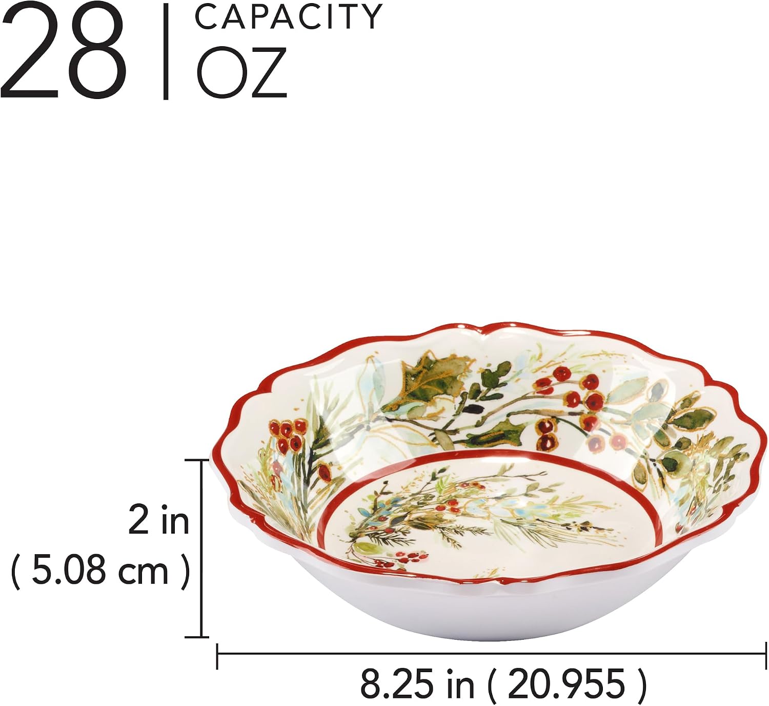 Certified International Christmas Gatherings 8.5" Melamine All Purpose Bowls, Set of 4