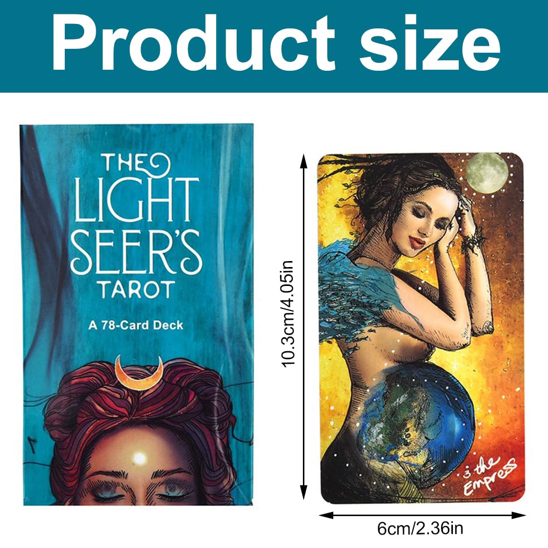 Mazzo Di Tarocchi 'The Light Seer' - 78 Carte In Inglese, Per Divinazione E Crescita Spirituale - Regalo Misterioso Per Amici - 3