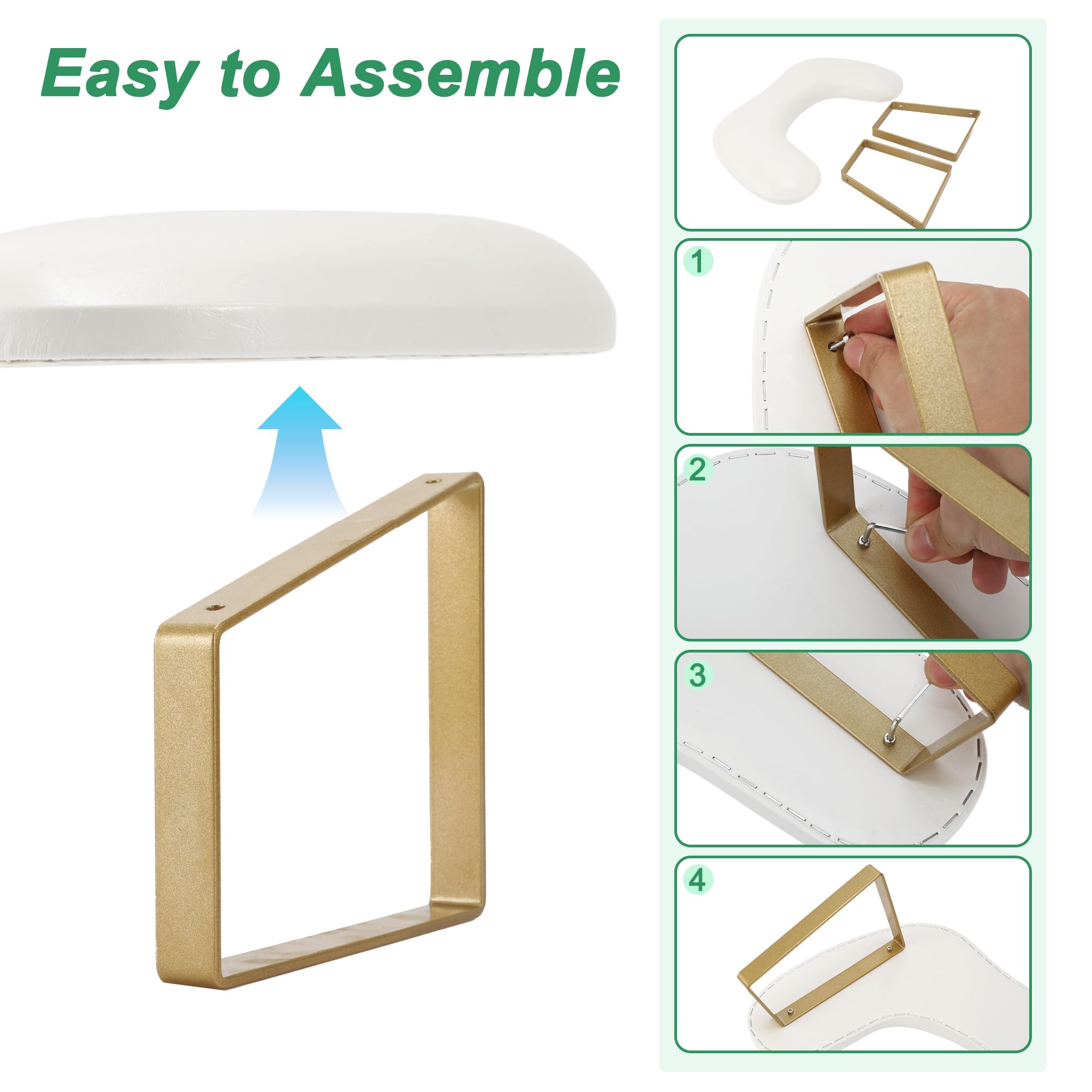 VOCOSTE Arm Rest for Nails Tech U Shaped Nail Hand Rest, White - Image 3